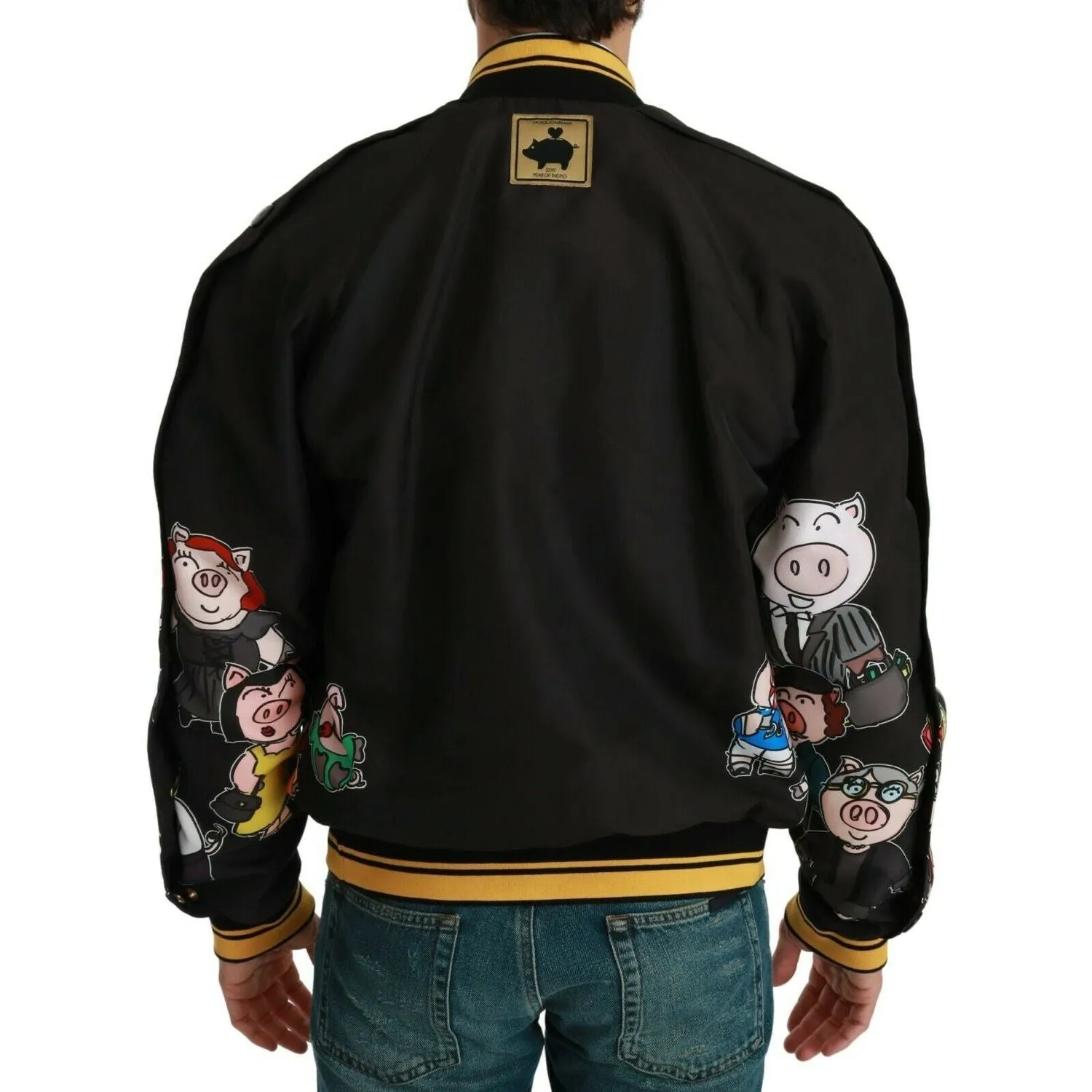 Dolce & Gabbana Multicolor Motive Bomber Style Jacket