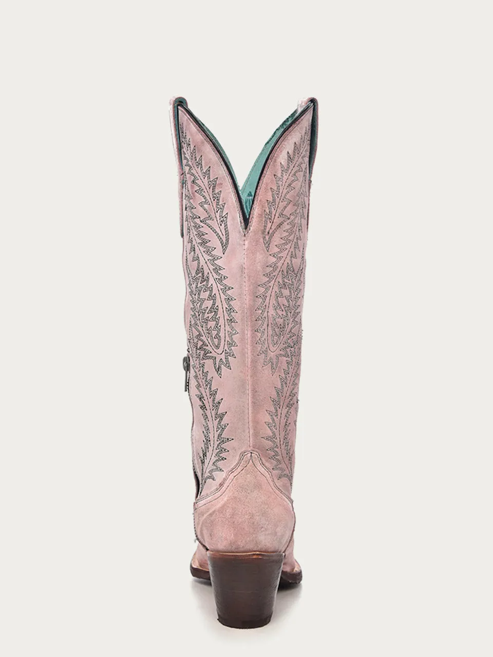 E1447 - WOMEN'S EMBROIDERY ROSE TALL TOP SNIP TOE COWBOY BOOT