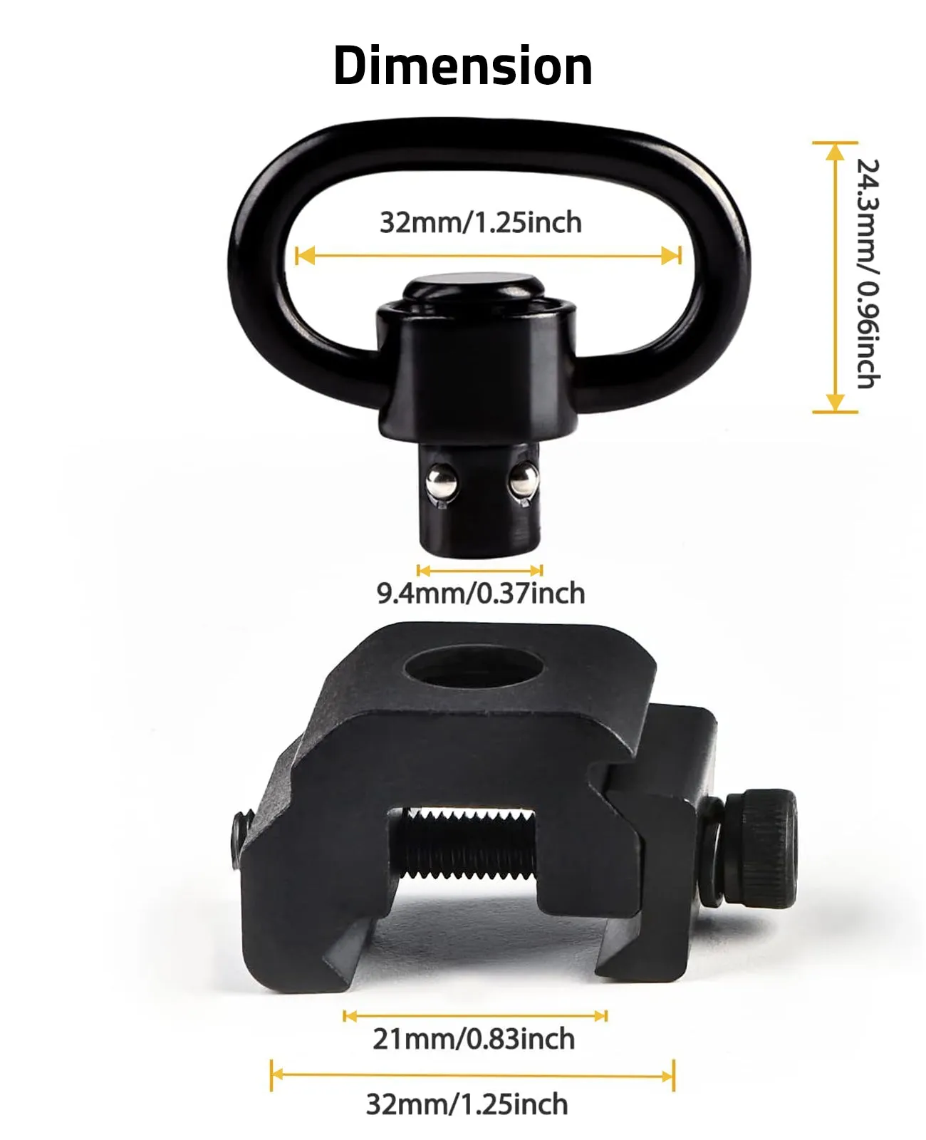 EZshoot Picatinny Sling Swivel Mount 360° Rotation QD Sling Swivels