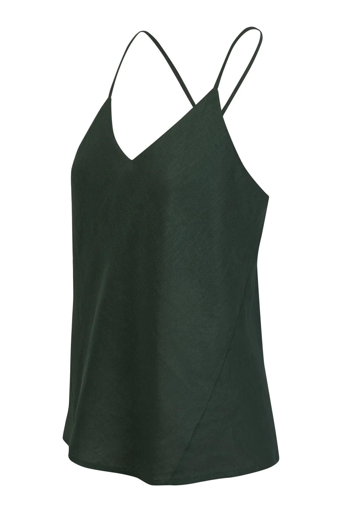 FLEUR Organic Linen Camisole - Teal Green