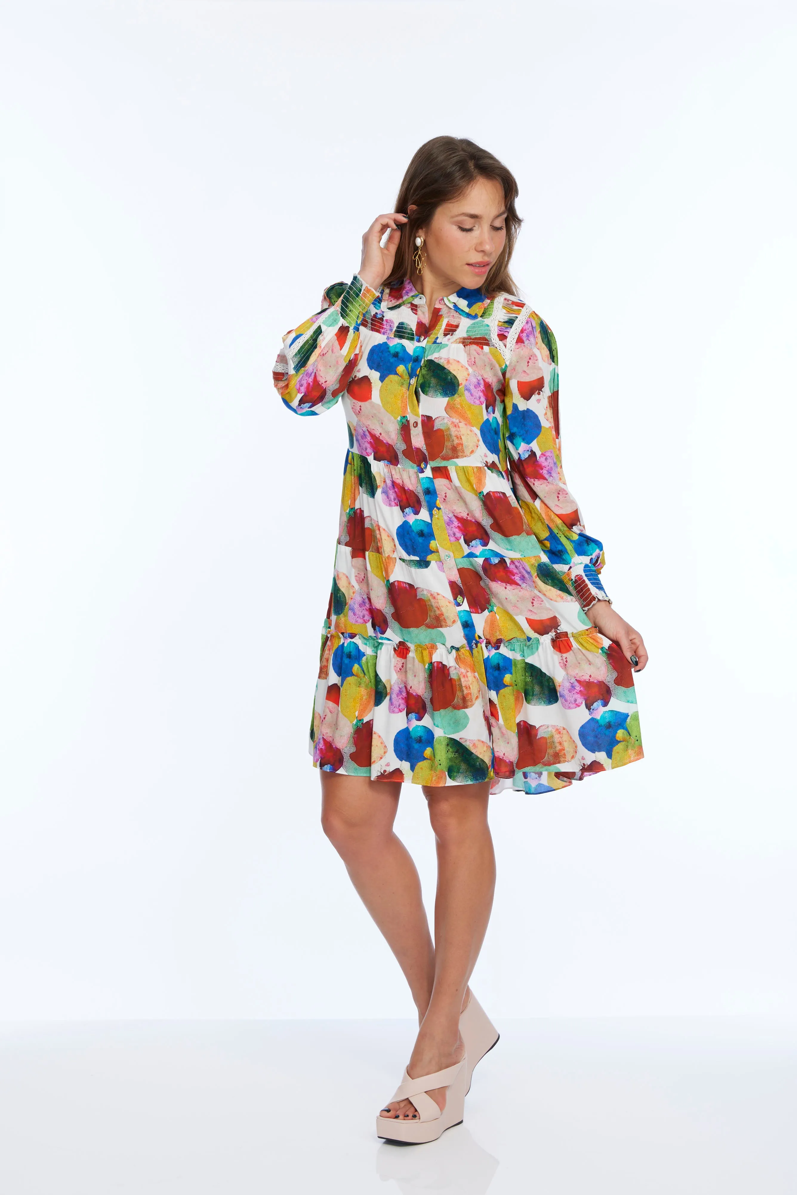 Fuschia Multi Cocktail Dress | Vesta LIOR