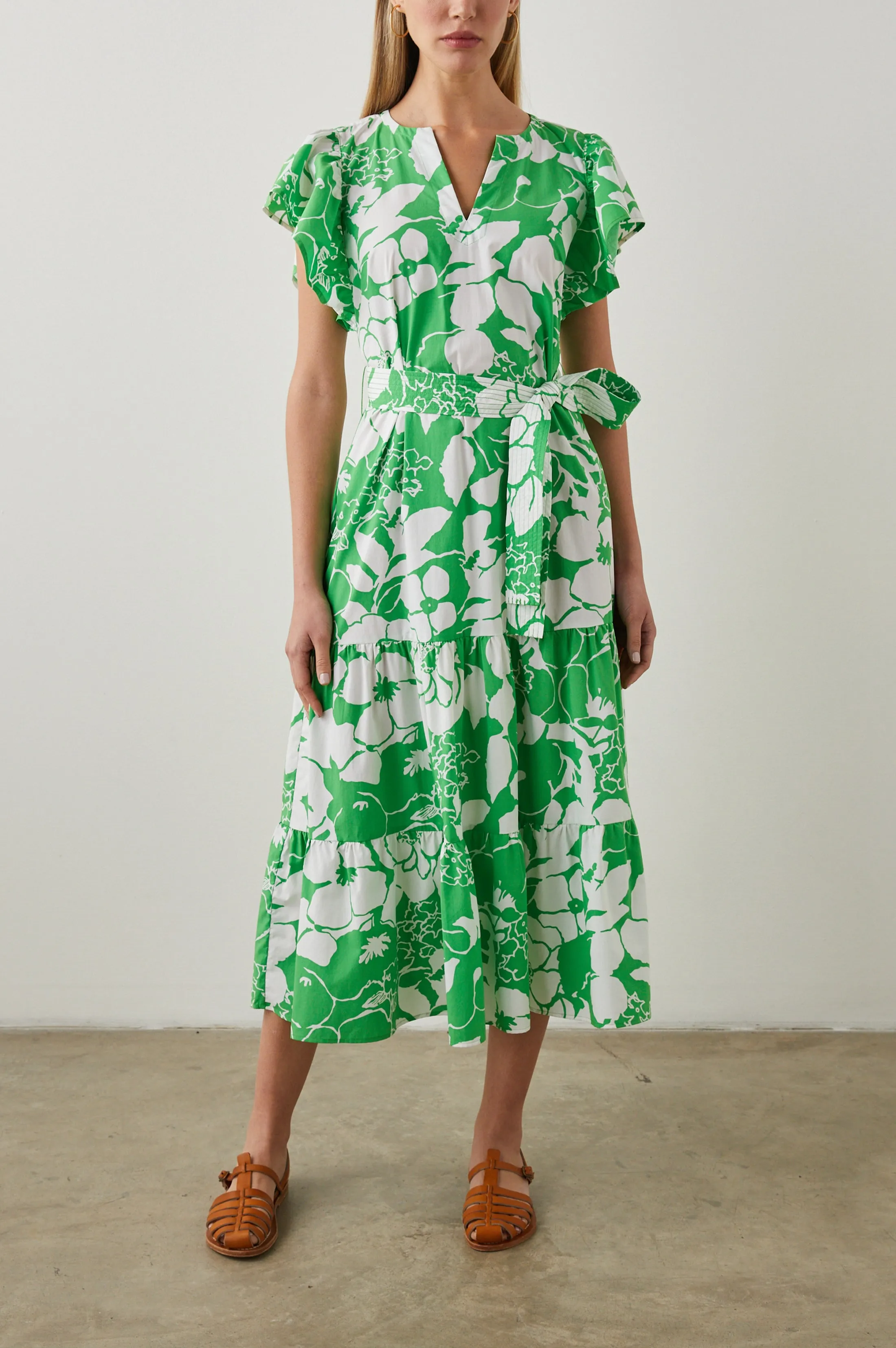 GIA DRESS - GREEN LOTUS