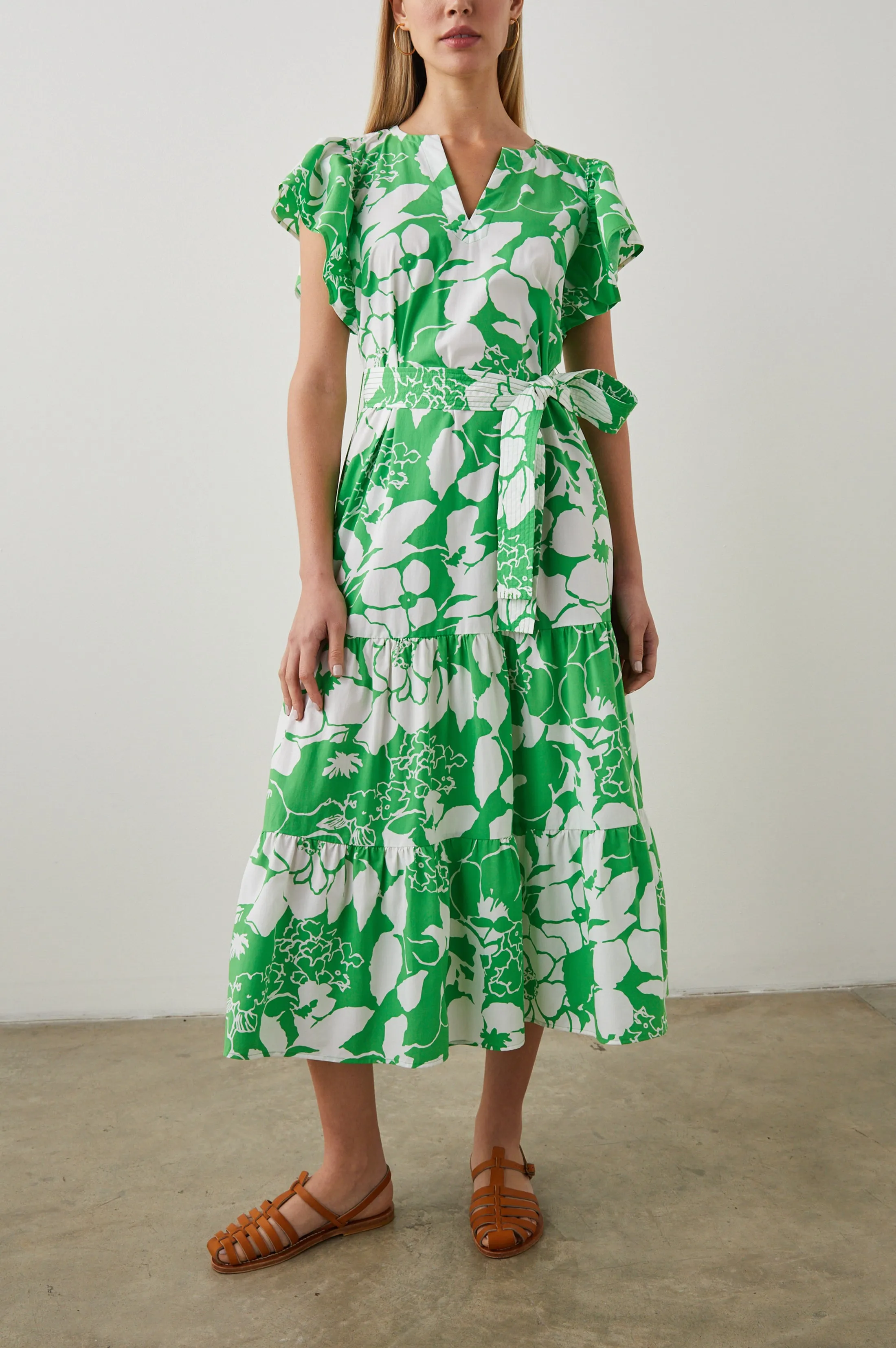 GIA DRESS - GREEN LOTUS