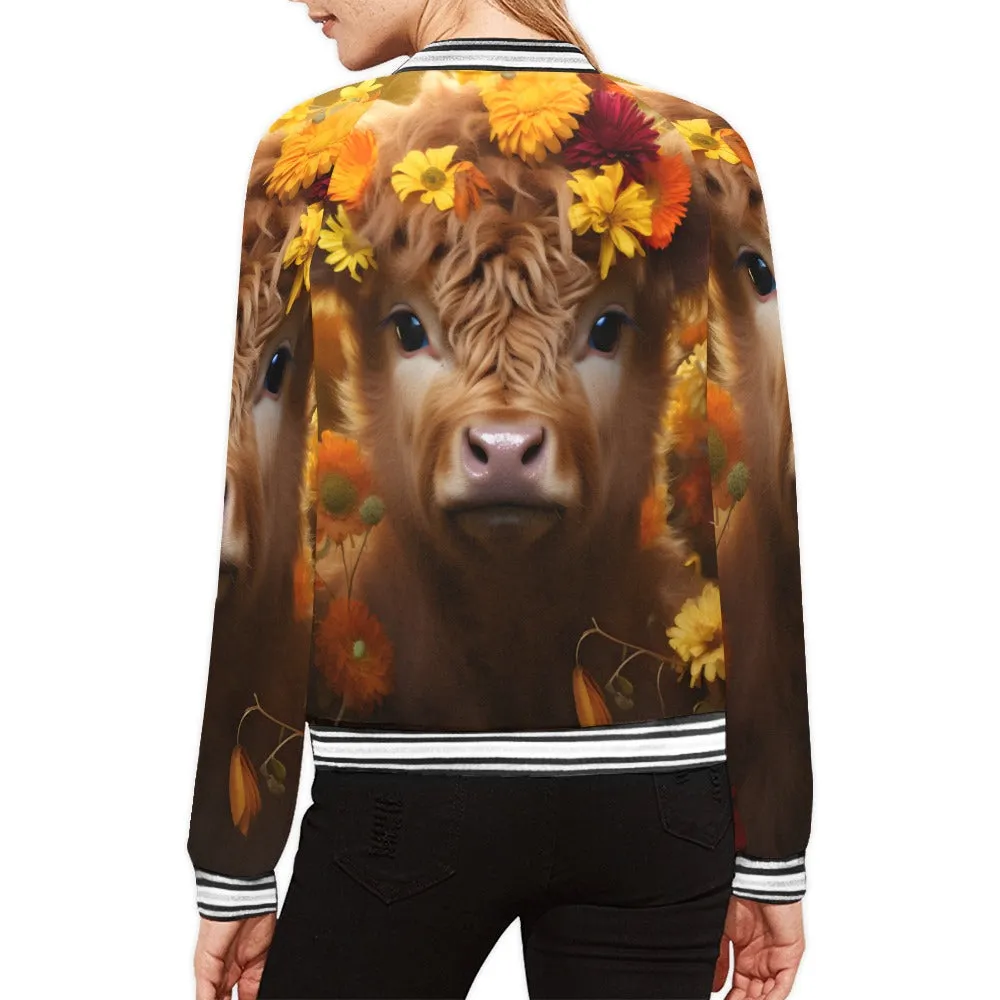 Highland Cow awd48 Bomber Jacket for Women