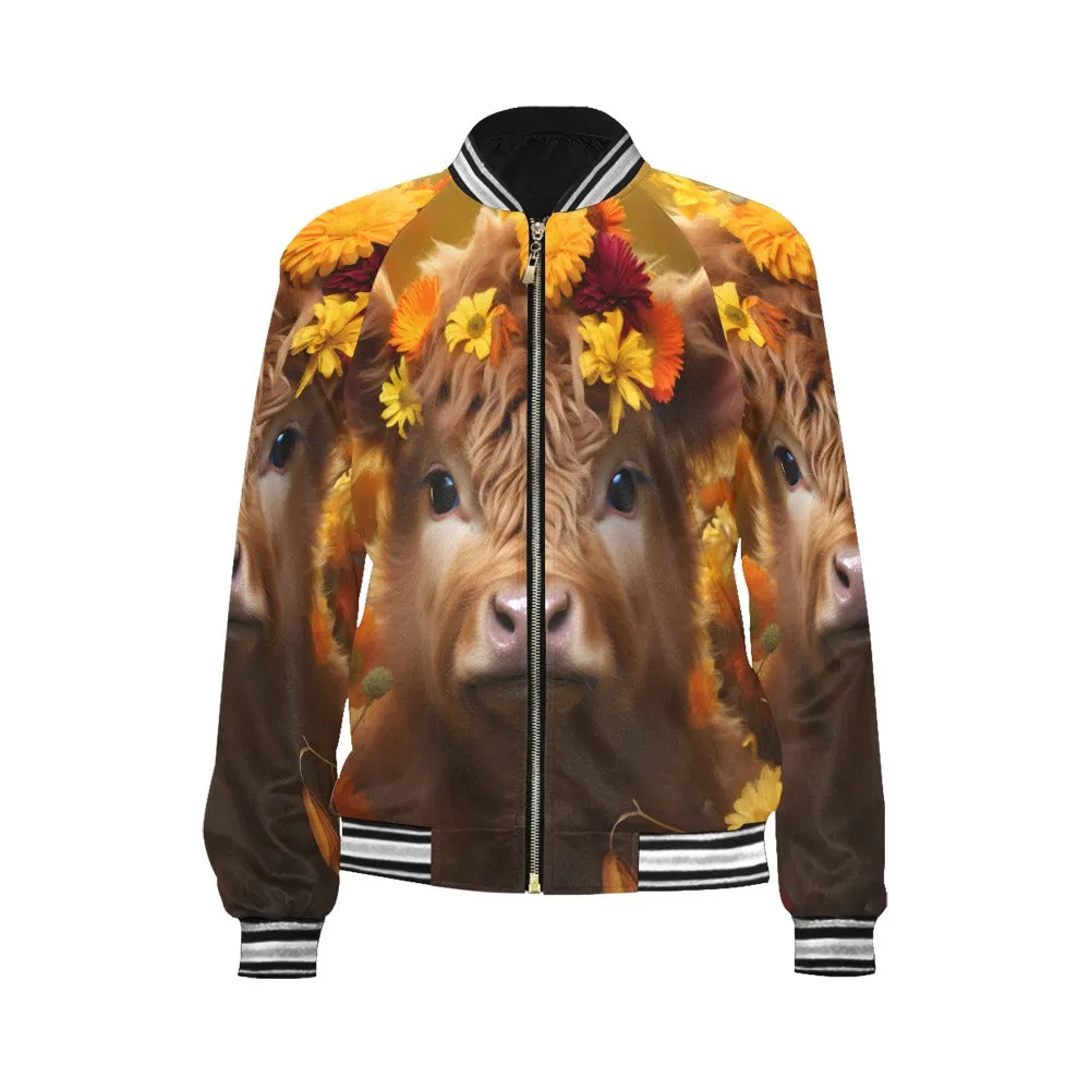 Highland Cow awd48 Bomber Jacket for Women