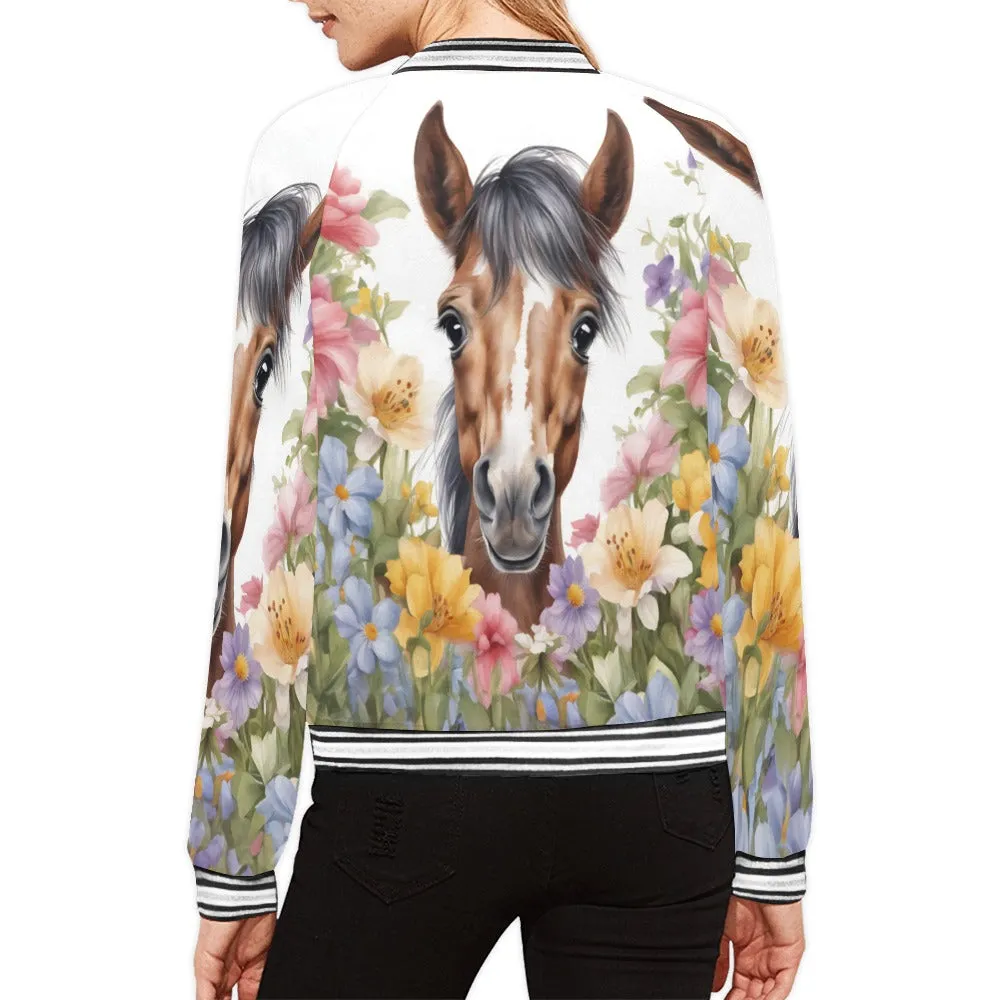 Horse awd305 Bomber Jacket for Women