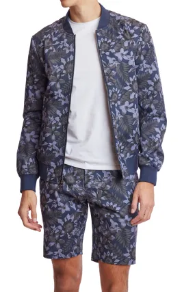 Hyde Bomber Jacket - slim - Floral Denim