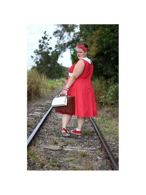 Jackie Ohhh Red Retro Midi Dress