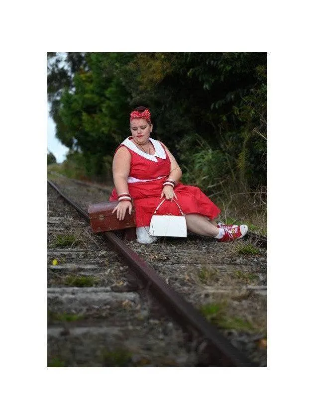 Jackie Ohhh Red Retro Midi Dress