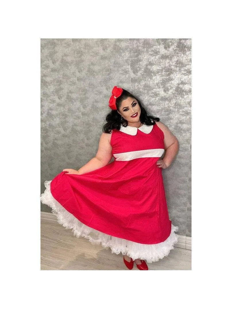 Jackie Ohhh Red Retro Midi Dress