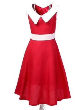 Jackie Ohhh Red Retro Midi Dress