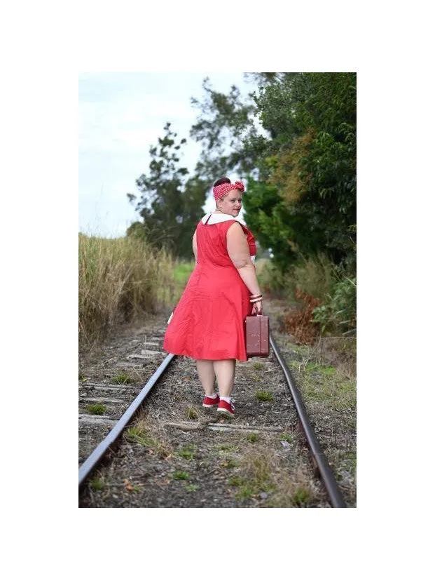 Jackie Ohhh Red Retro Midi Dress