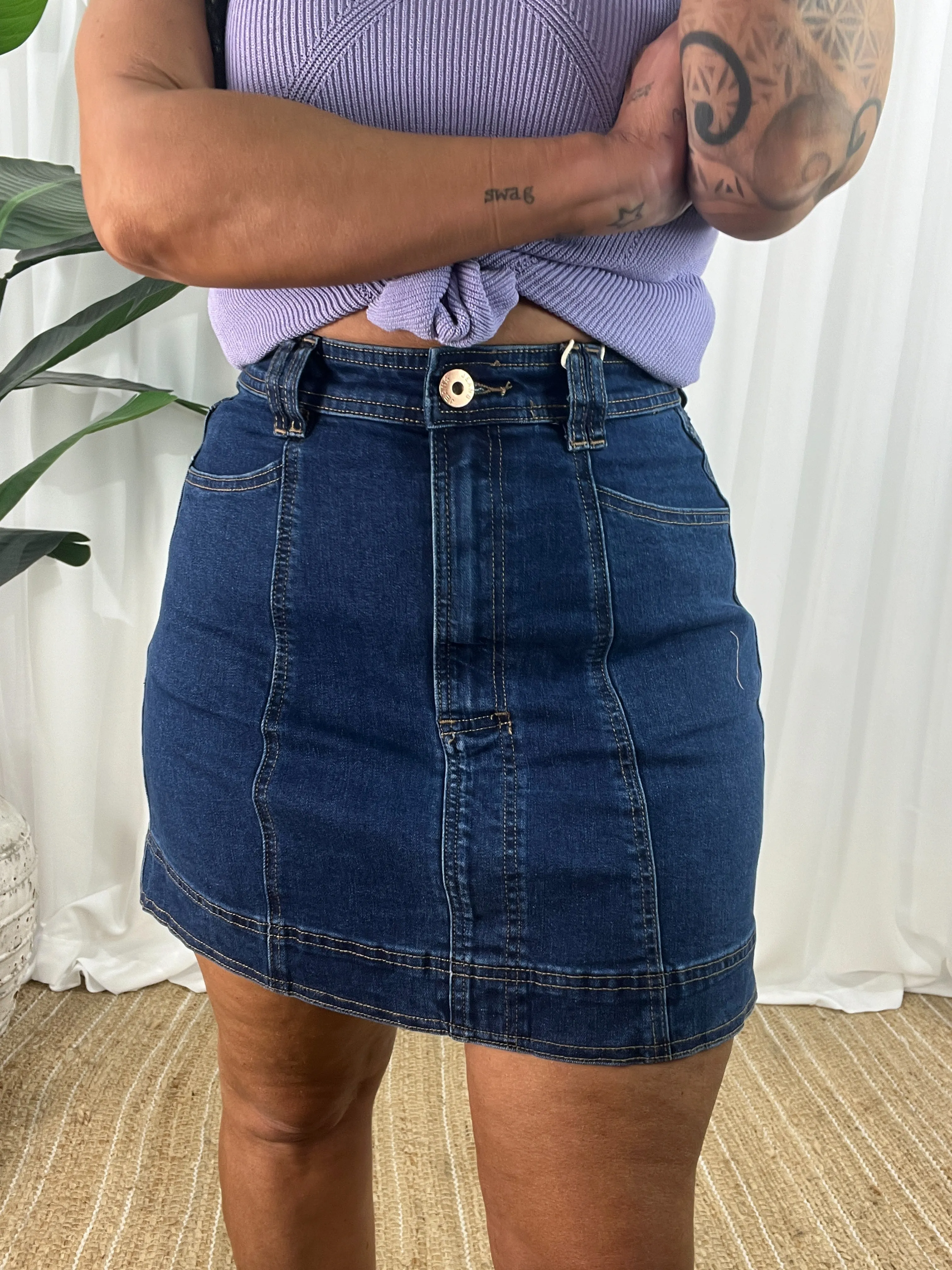 Jaxson Denim Skirt - Denim Blue