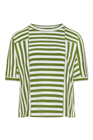 JUNIPER - Organic Cotton Top Green Stripe