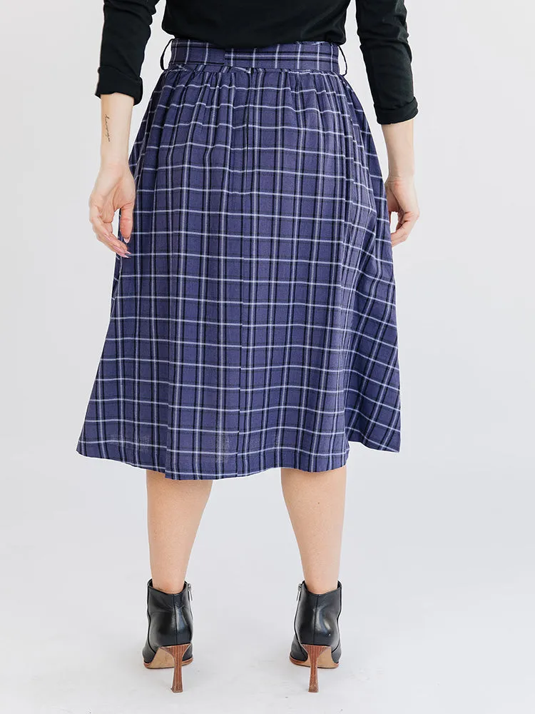 Laci Skirt - Indigo Plaid