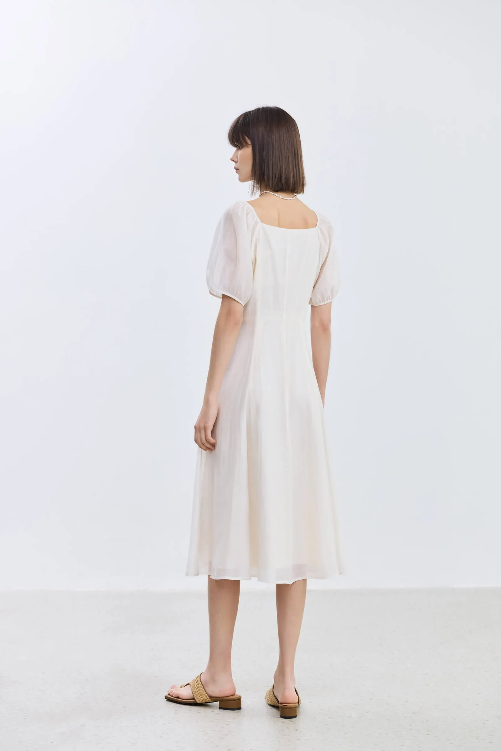 LILY Puff Sleeve Square Neck Dress