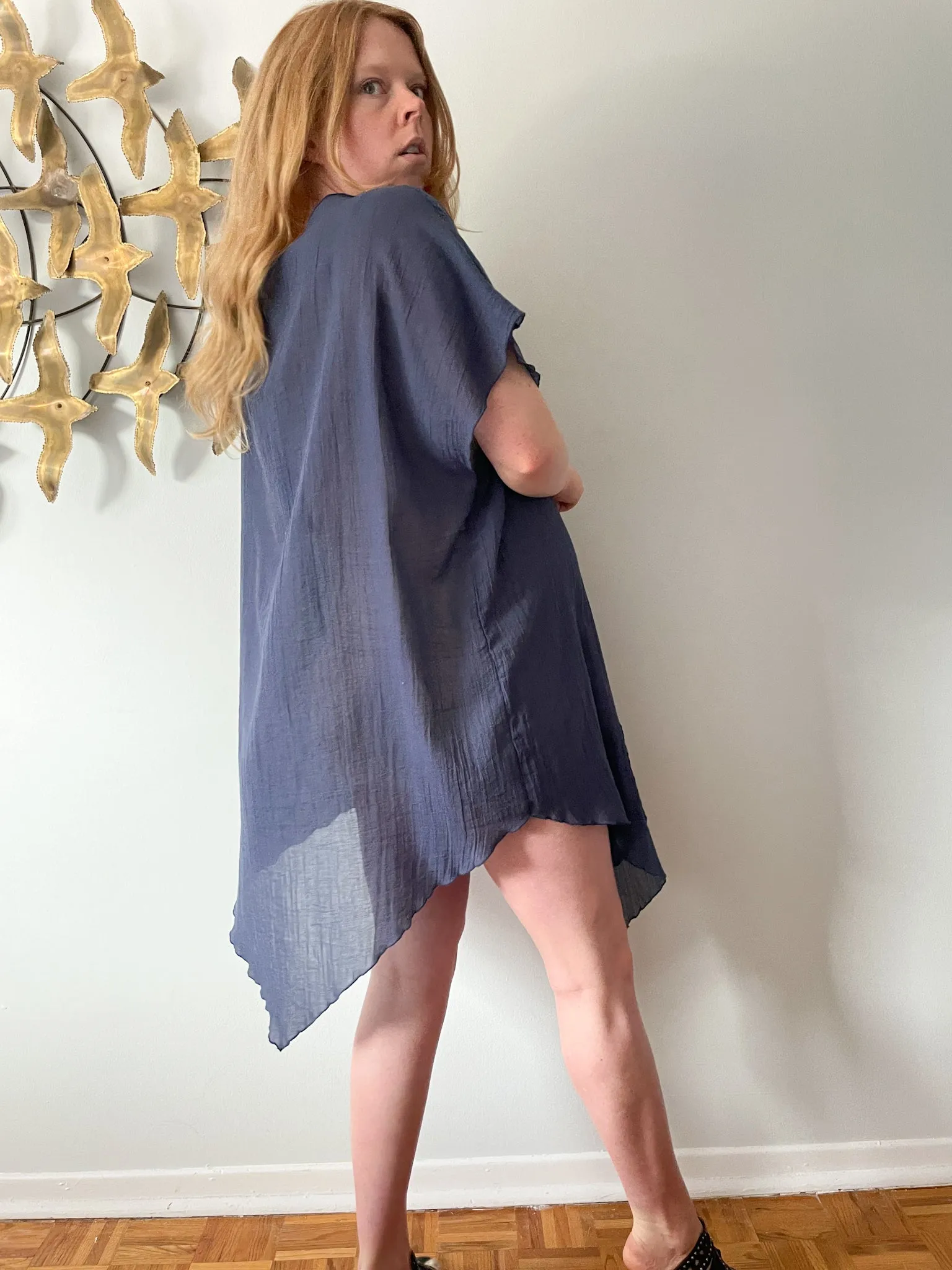 Linda Lundström Navy Lightweight Cover Up Tunic / Dress - XL