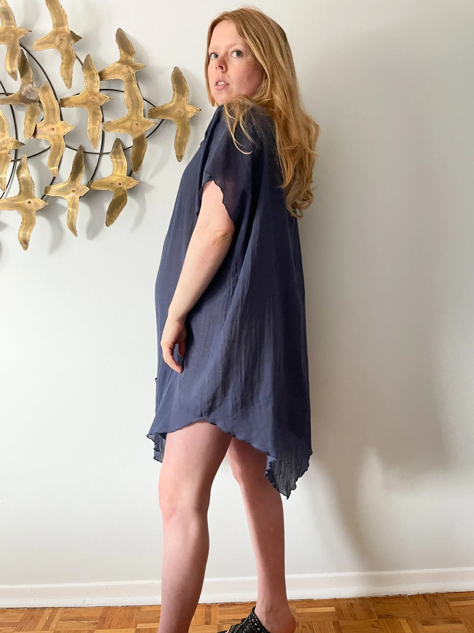 Linda Lundström Navy Lightweight Cover Up Tunic / Dress - XL