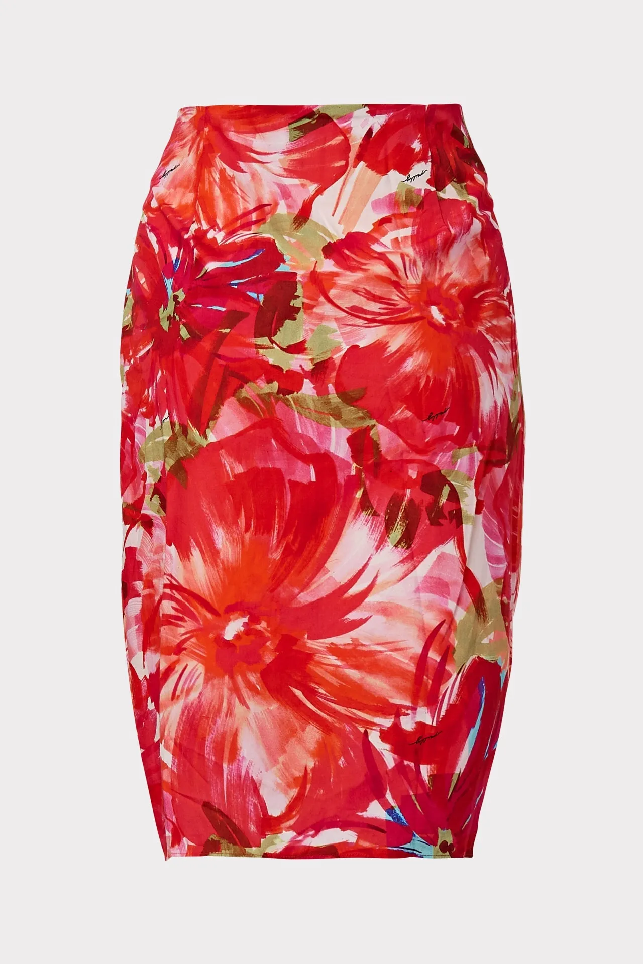 Liza Brushstroke Floral Poplin Wrap Skirt