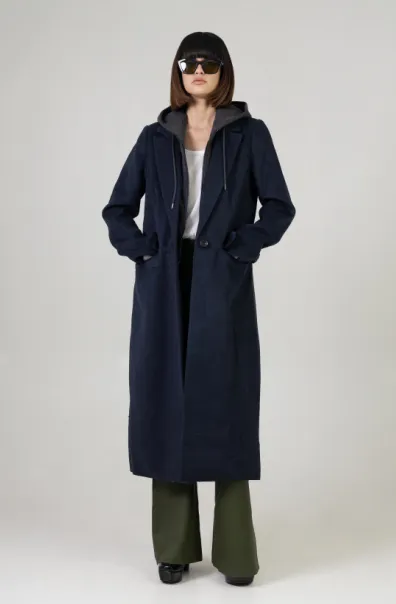 LONG COAT W DICKIE NAVY