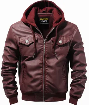 Men Classic Maroon Designer Biker Leather Jacket