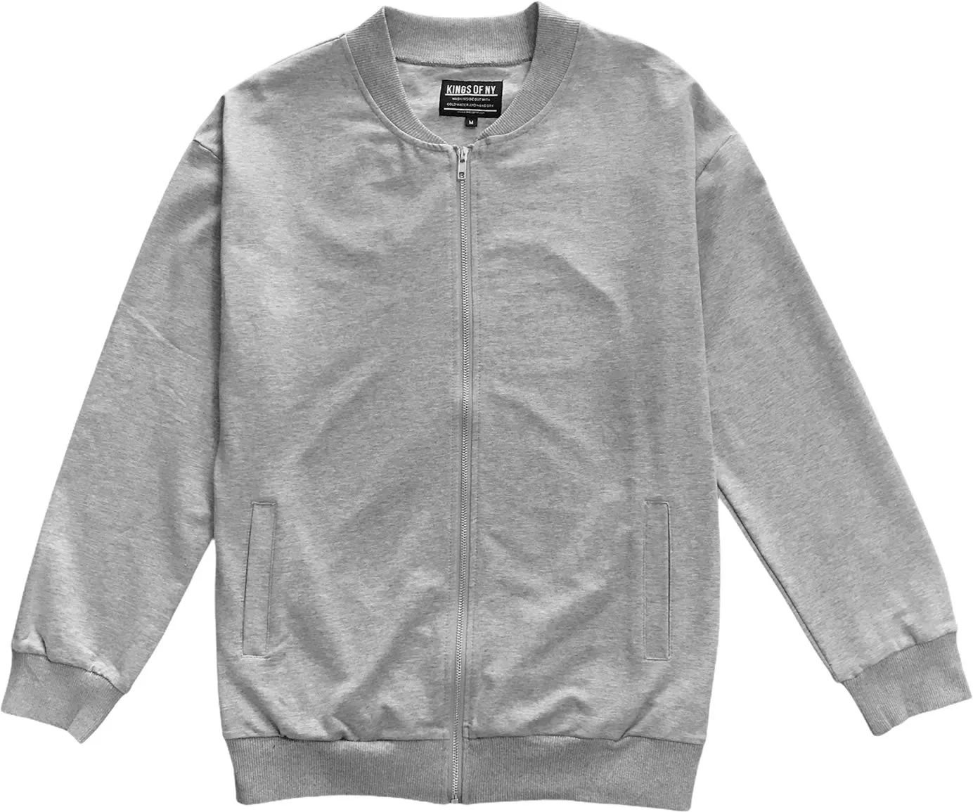 Mens Heather Grey Classic Cotton Bomber Jacket