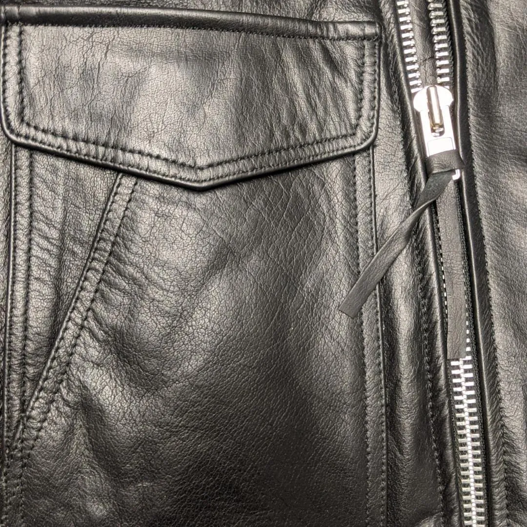 Mens Leather Moto Bomber Jacket