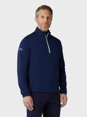 Men's Midweight 1/4 Zip Hex Pullover In Peacoat