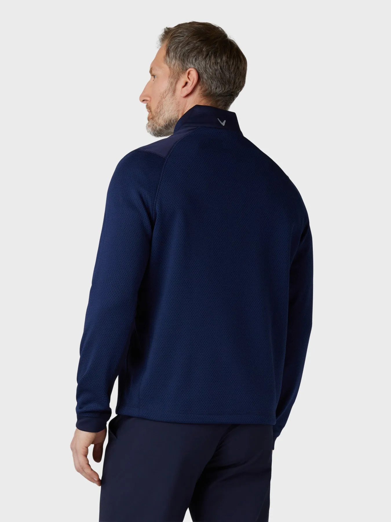 Men's Midweight 1/4 Zip Hex Pullover In Peacoat