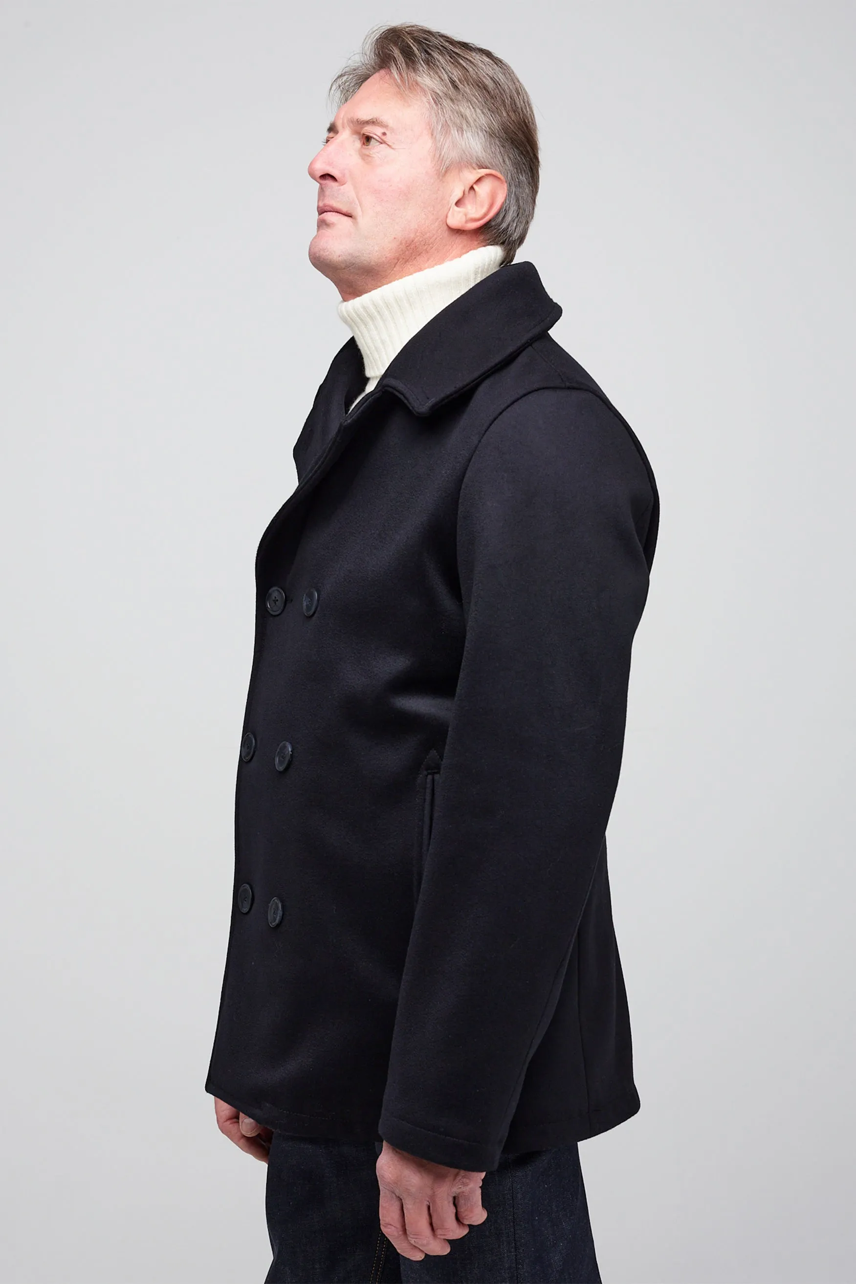 Men's Wool Peacoat - Black