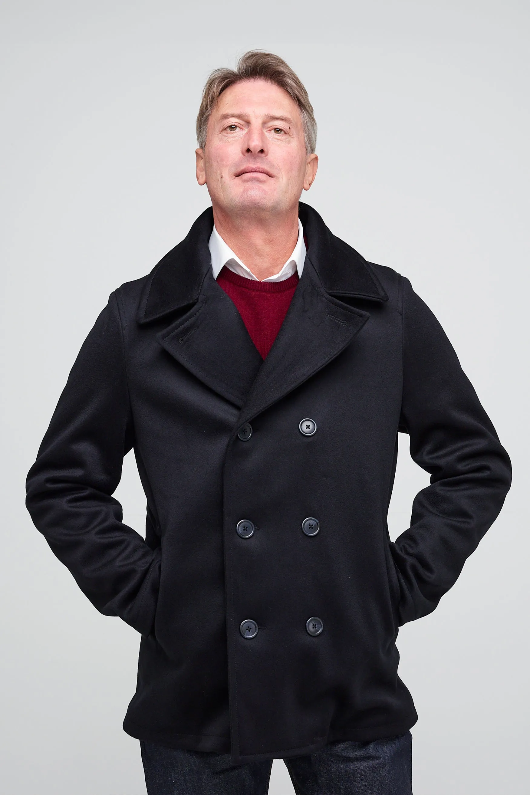 Men's Wool Peacoat - Black