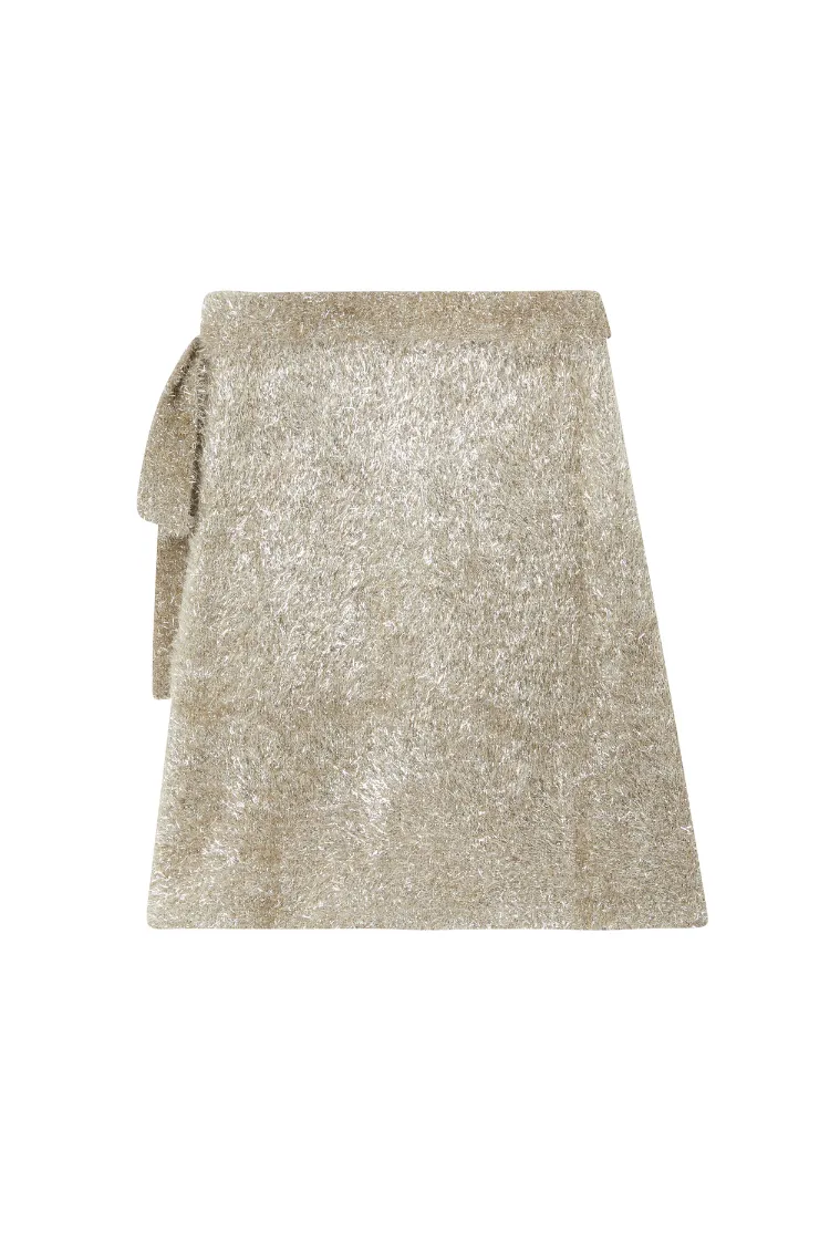 Metallic Knit Mini Jaspre Skirt