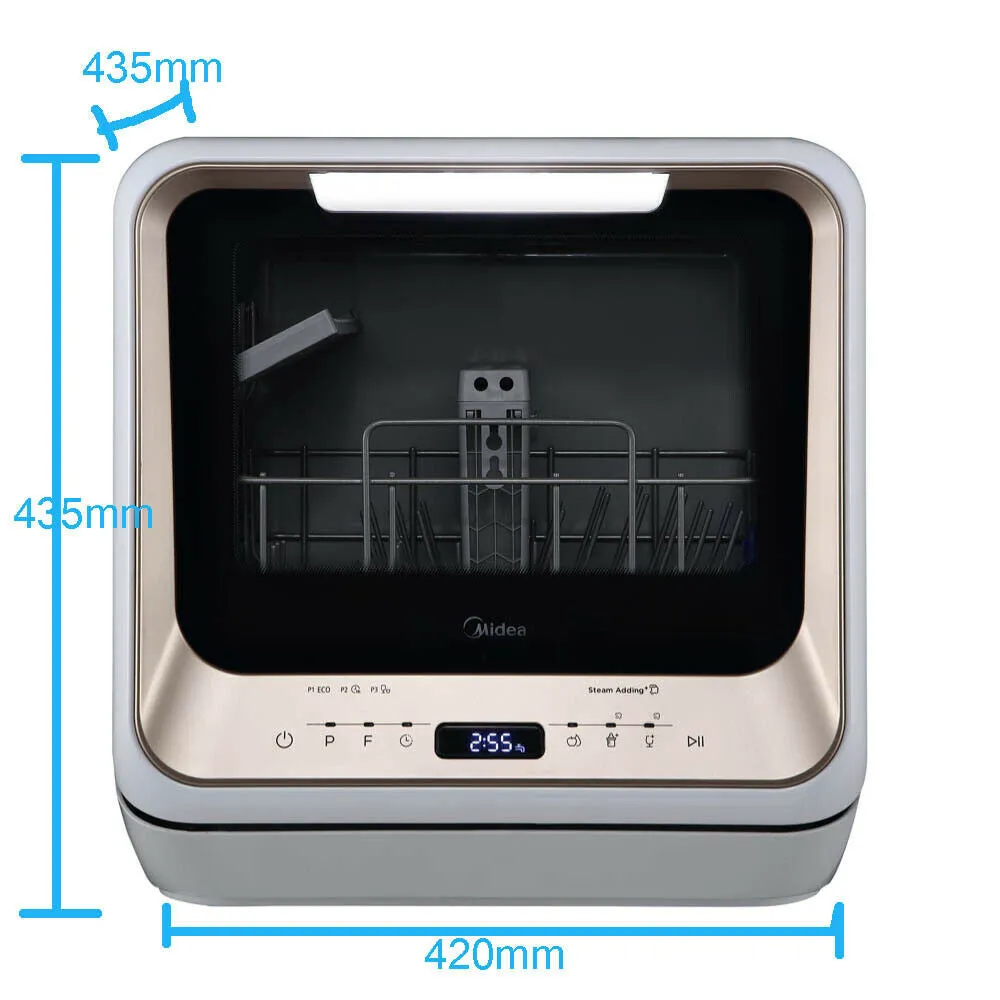 Midea Mini Dishwasher Benchtop Dishwasher touch control 1-24 hours delay LED display-K