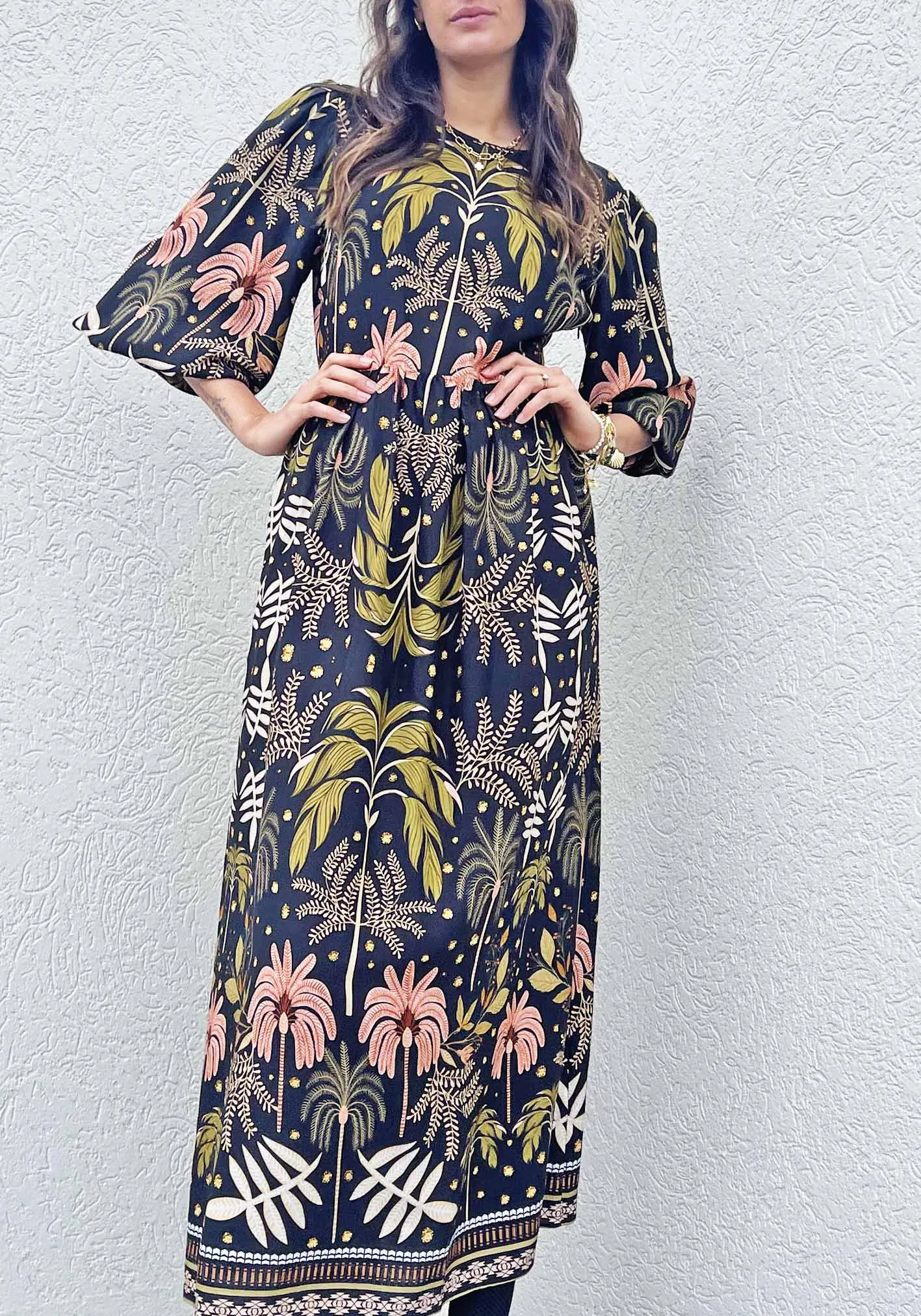 Midnight Tropical Maxi Dress