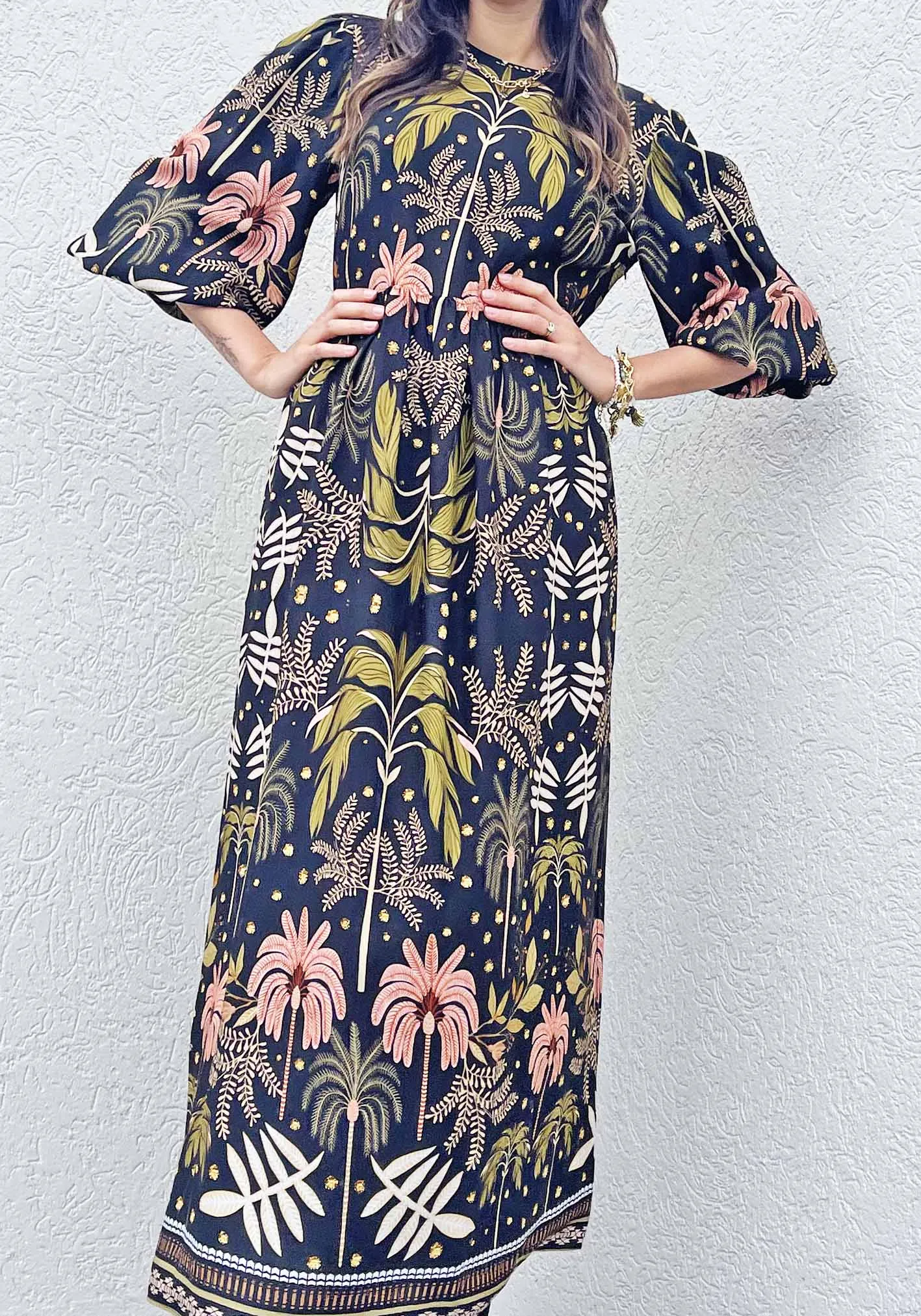 Midnight Tropical Maxi Dress