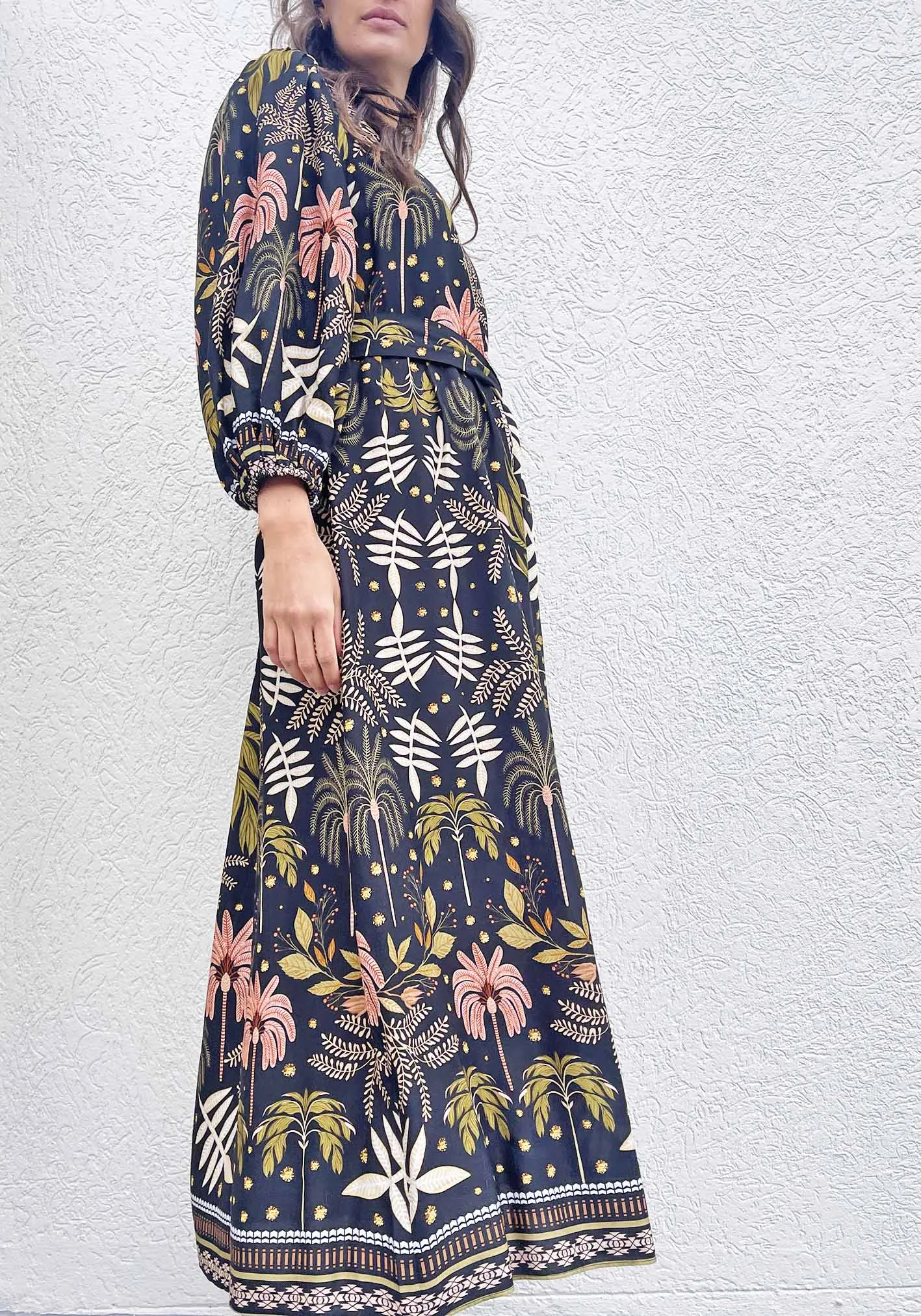 Midnight Tropical Maxi Dress