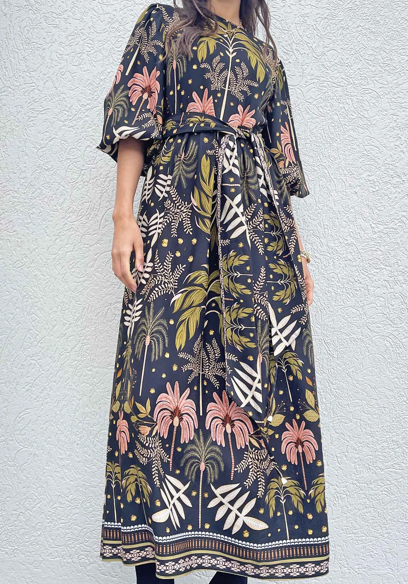 Midnight Tropical Maxi Dress