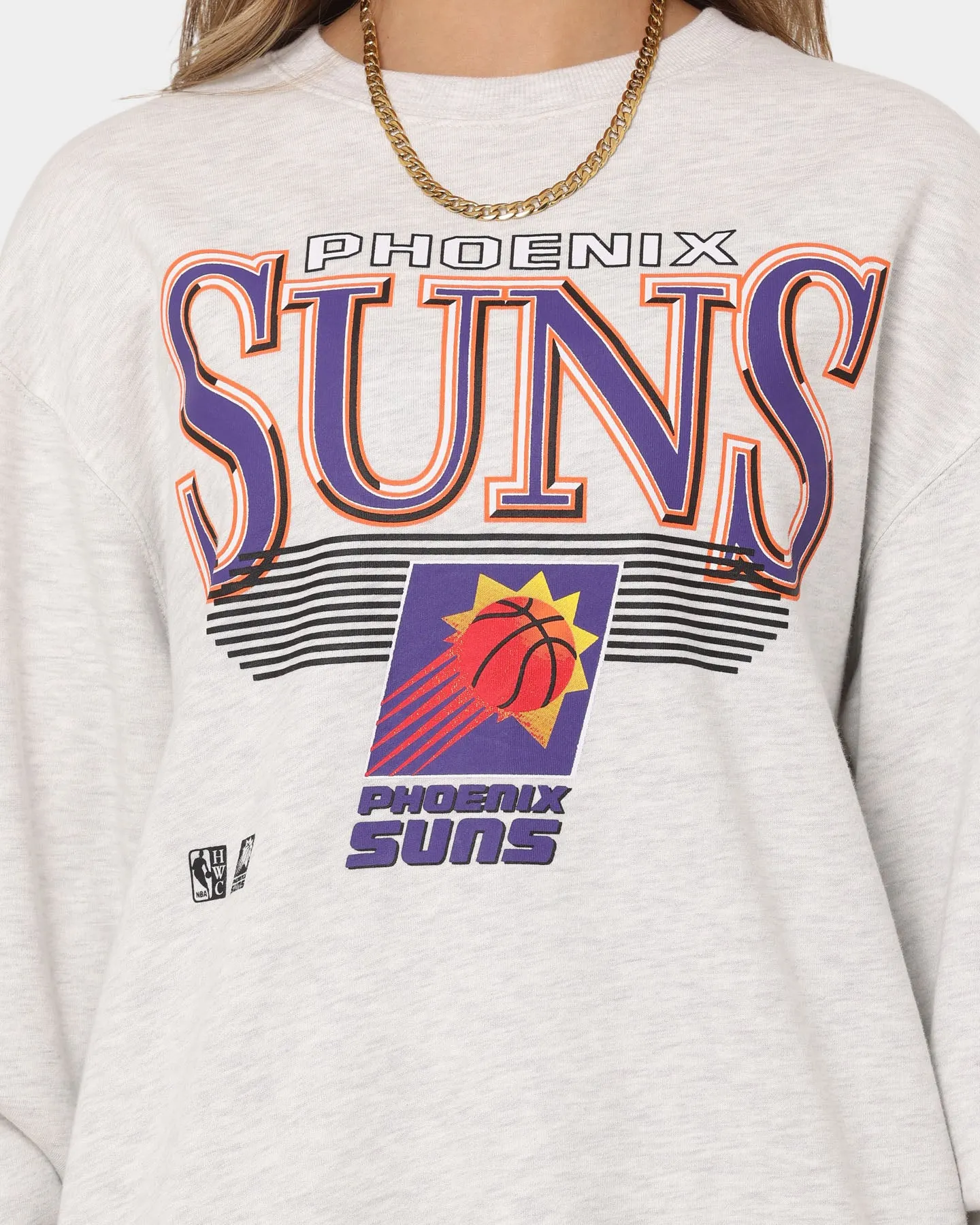 Mitchell & Ness Women's Phoenix Suns Underscore Crewneck White Marle