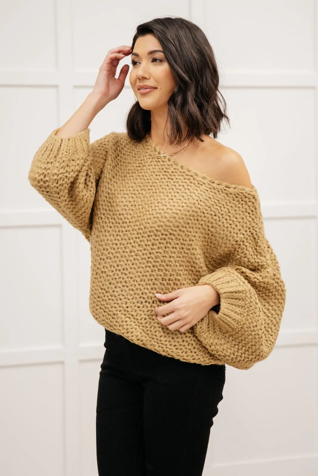 Natural Beauty Knit Sweater in Taupe