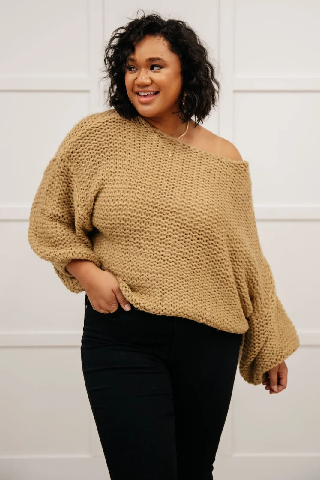 Natural Beauty Knit Sweater in Taupe