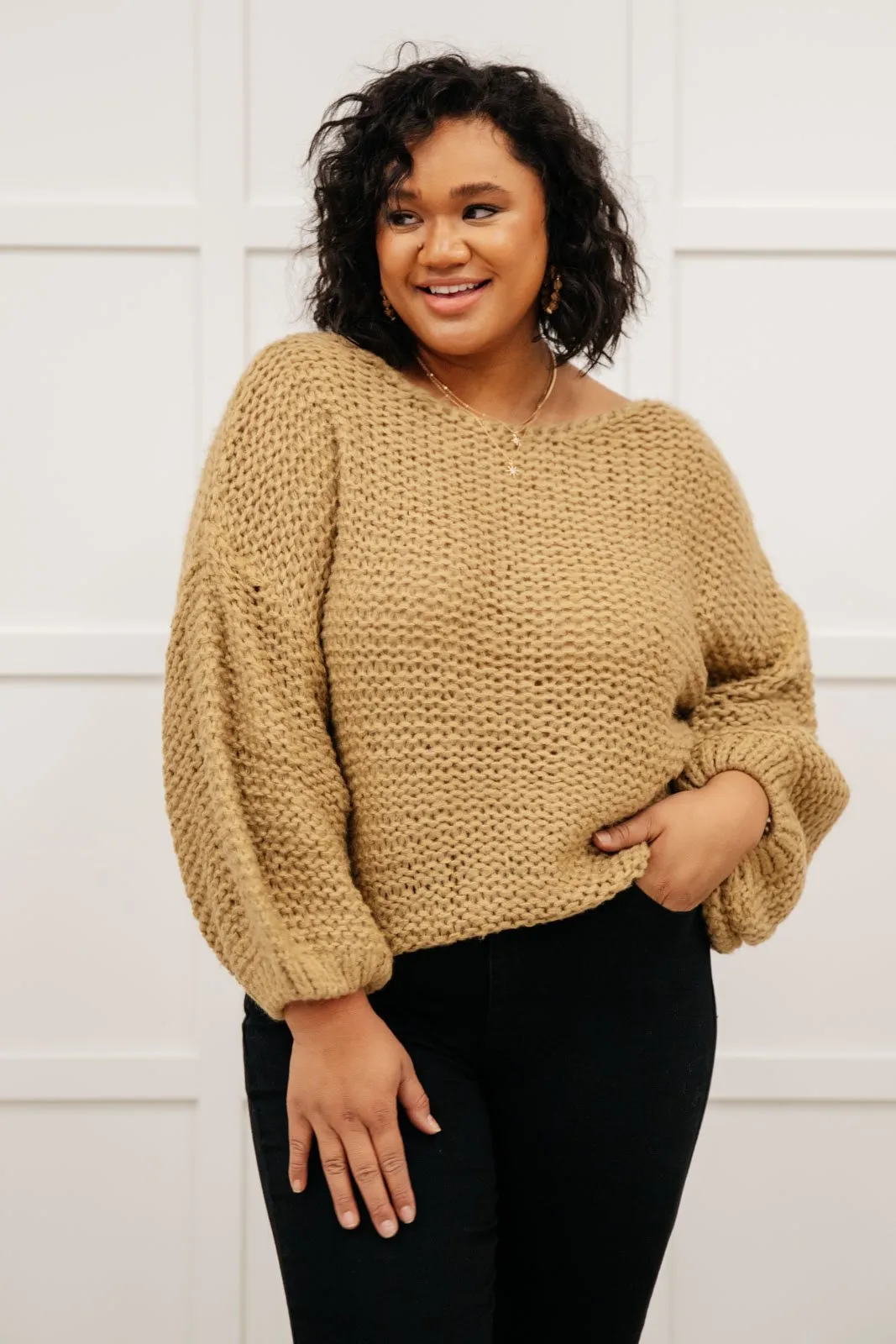 Natural Beauty Knit Sweater in Taupe