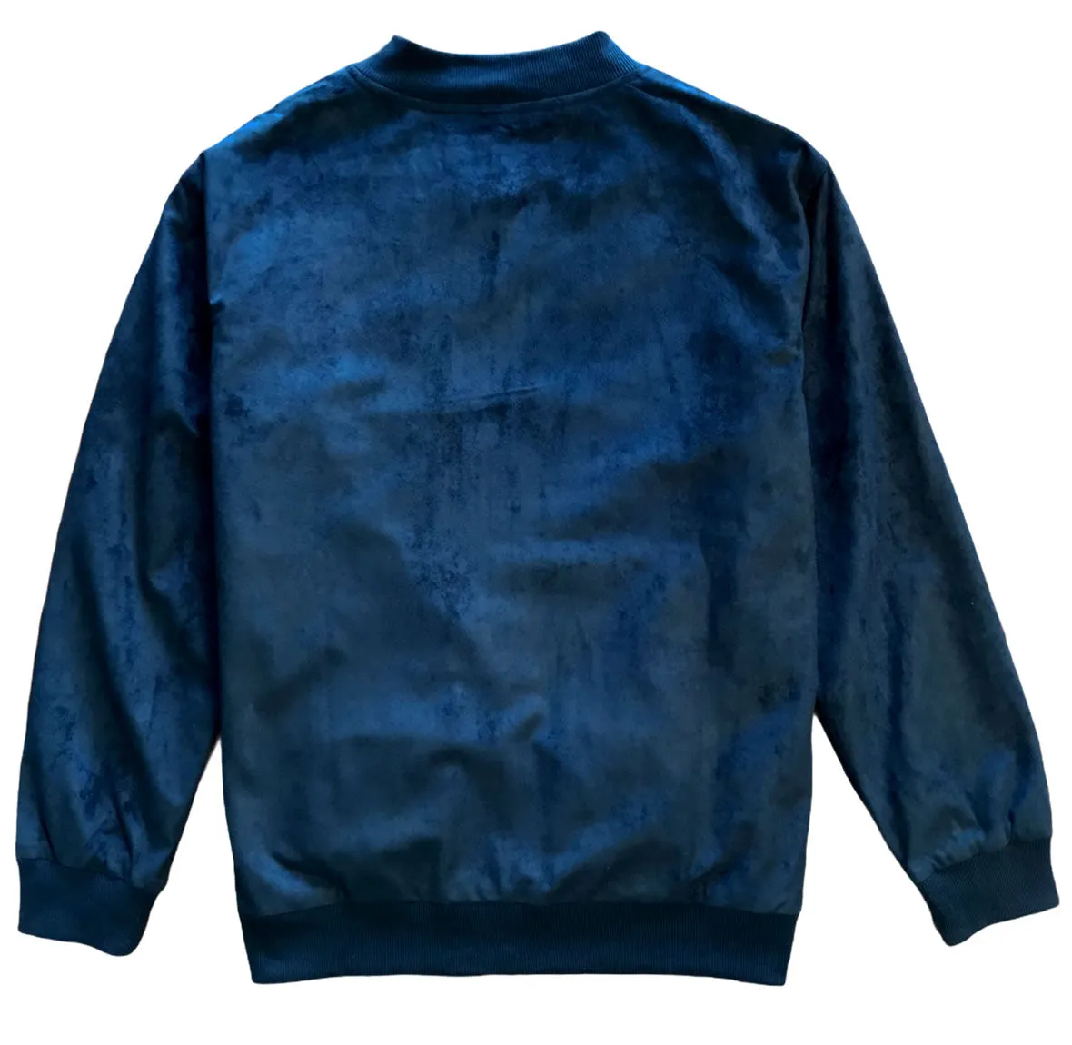 Navy Blue Faux Suede Mens Bomber Jacket