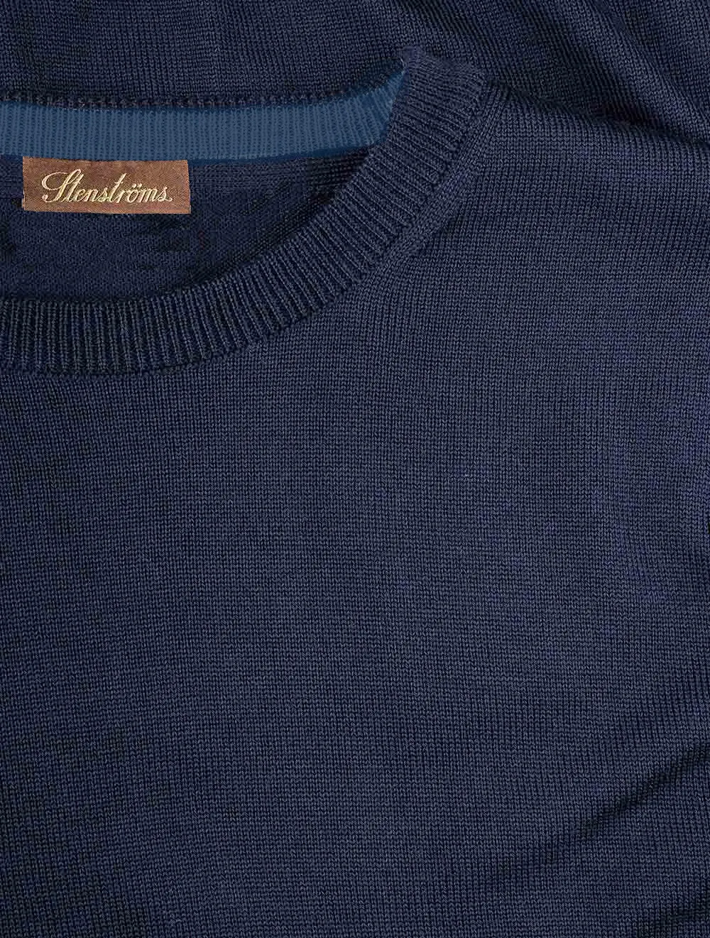 Navy Crewneck With Patch Marino Wool Jumper