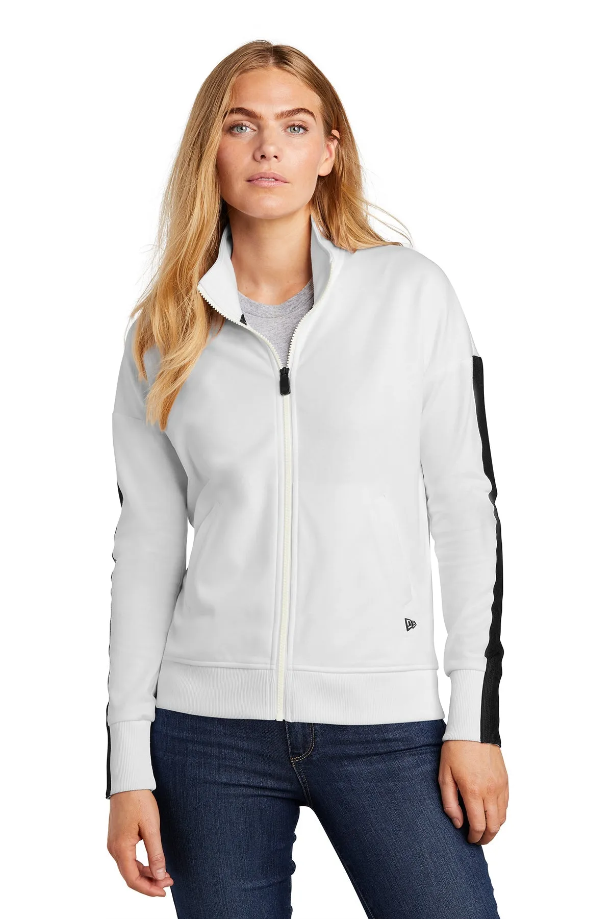 New Era Ladies Custom Track Jackets, White/ Black