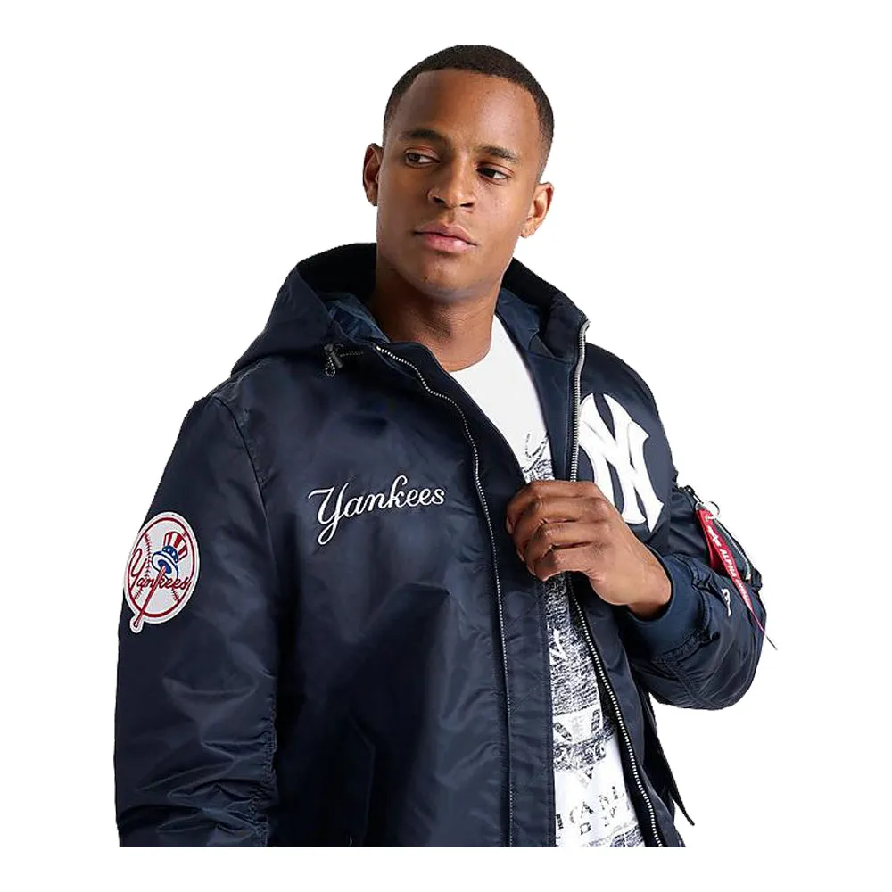 New Era x Alpha Industries Men's New York Yankees MLB Hooded Bomber Jacket