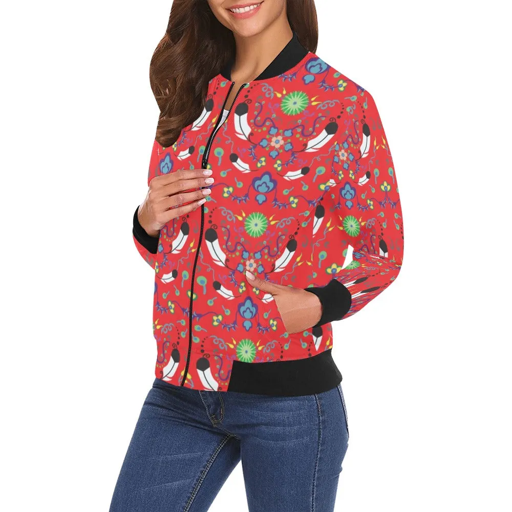 New Growth Vermillion Bomber Jacket for Women