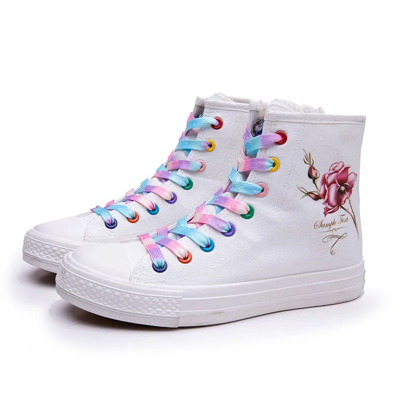 Owlkay Fashionable  Breathable High Top Canvas Shoes