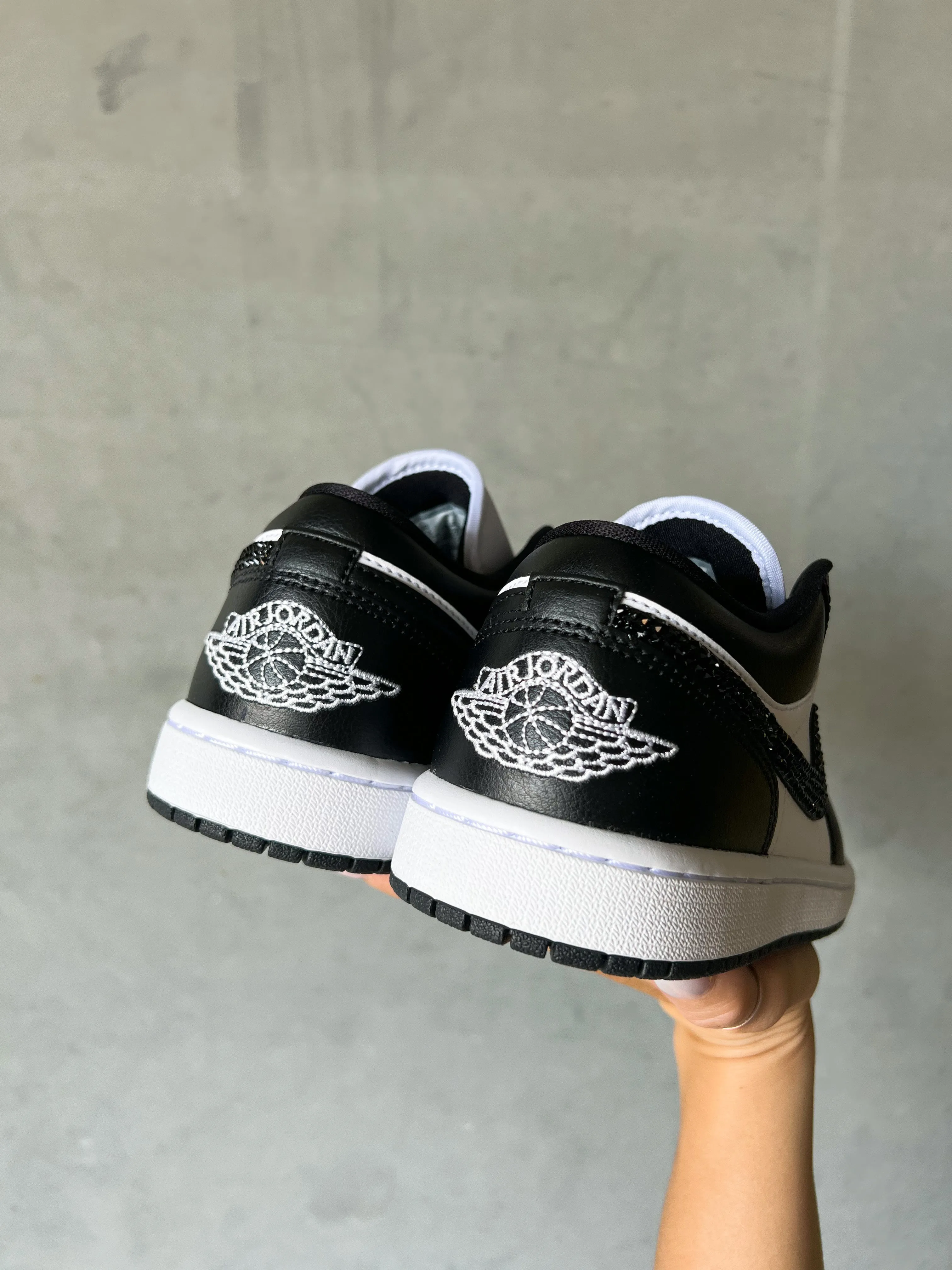 Panda Swarovski Women’s Air Jordan 1 Low Shoes