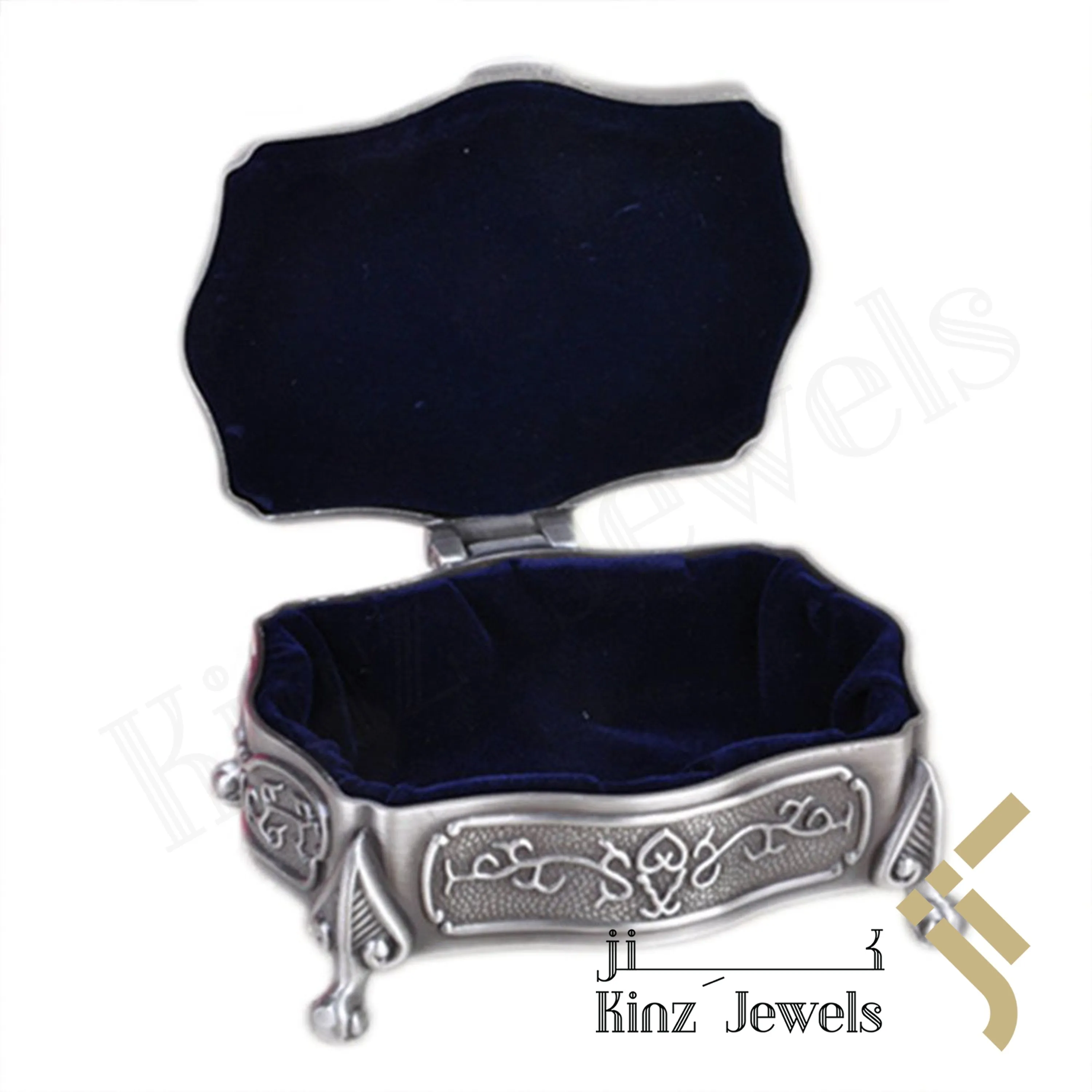 Personalized Vintage Jewelry Box High Quality Alloy Antique Velvet Fancy