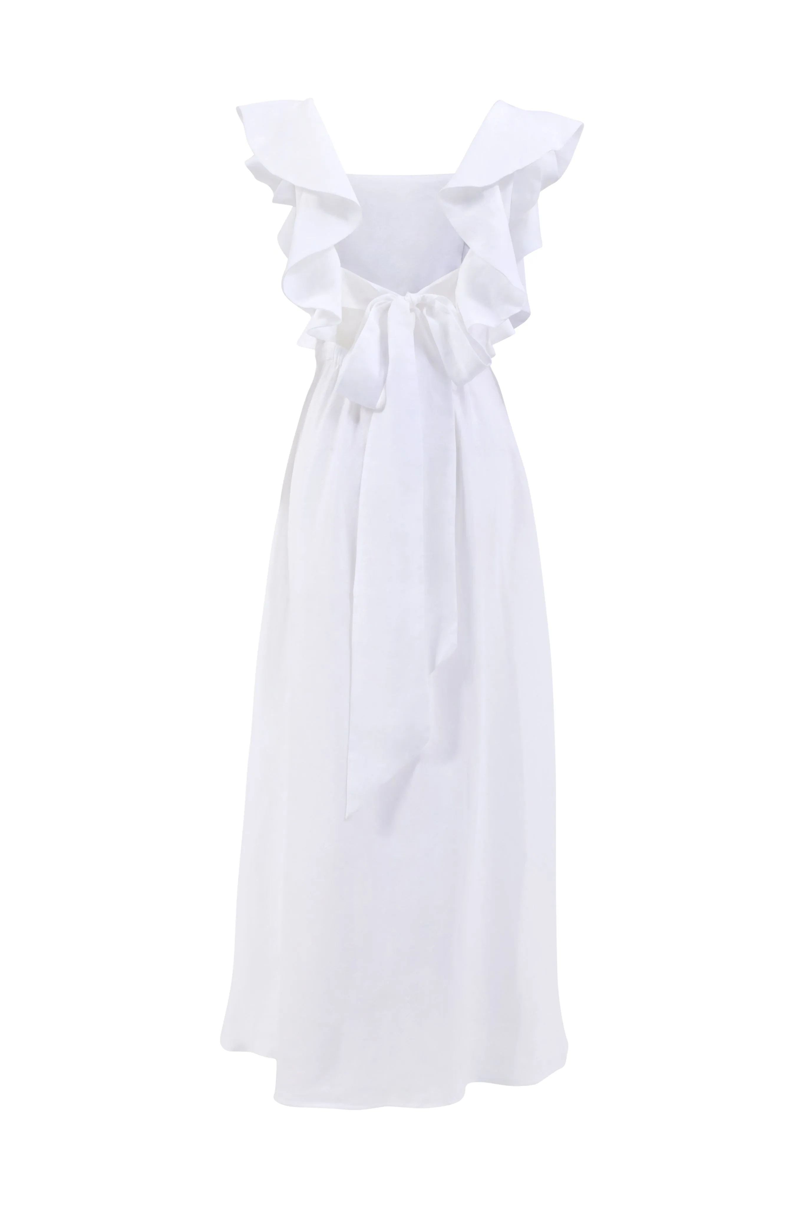 Portia White Linen Maxi Dress